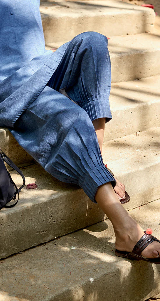 Sunday Paper Co-ord Set in Easy Blue n Red