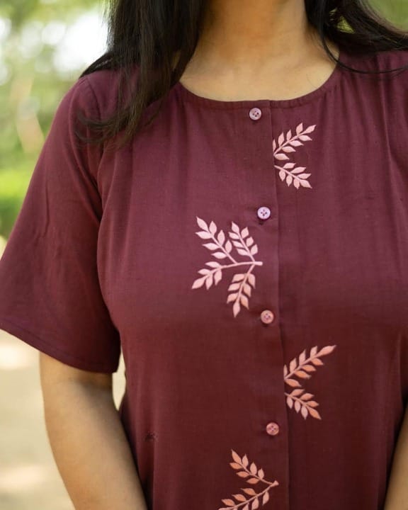 Women front button style aline kurta set