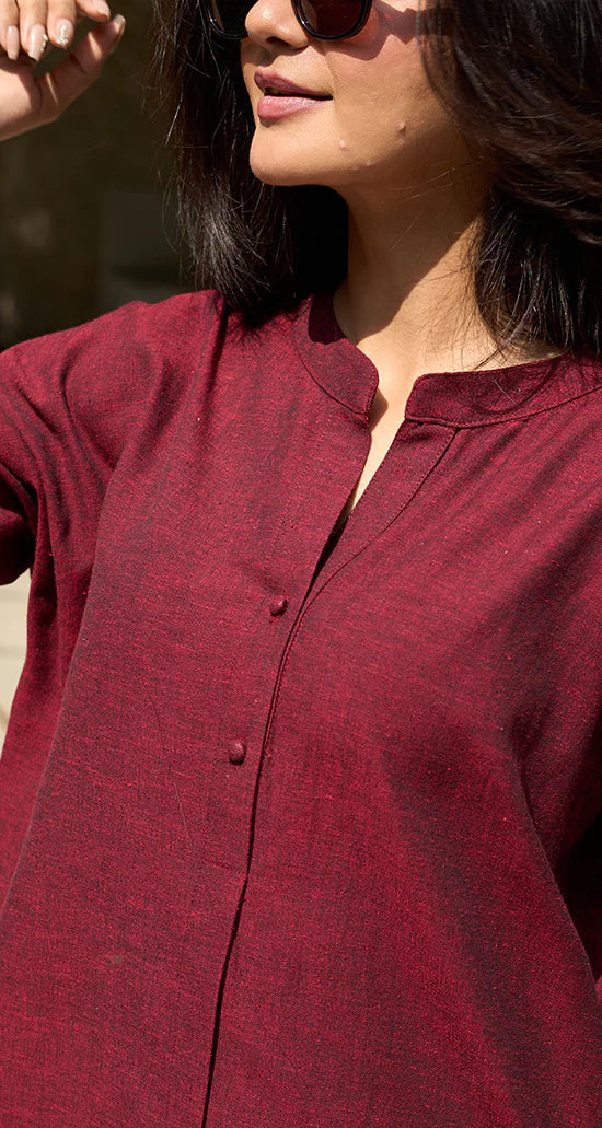 Sunday Paper Co-ord Set in Easy Blue n Red