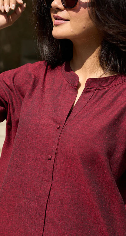 Sunday Paper Co-ord Set in Easy Blue n Red