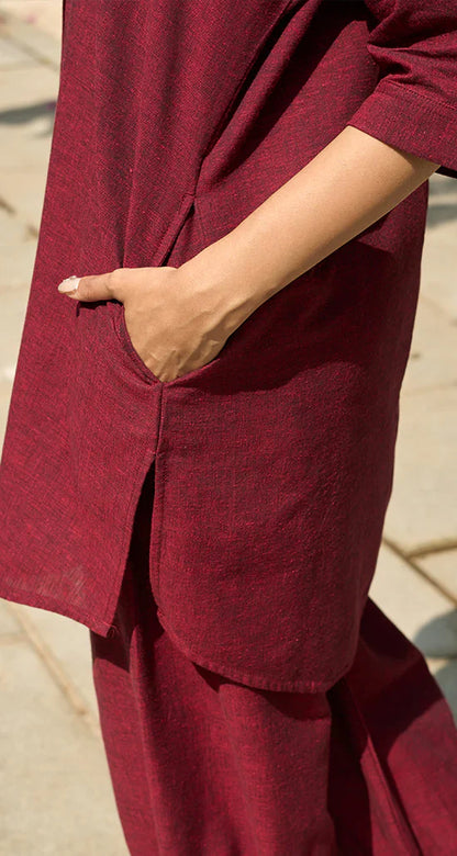 Sunday Paper Co-ord Set in Easy Blue n Red