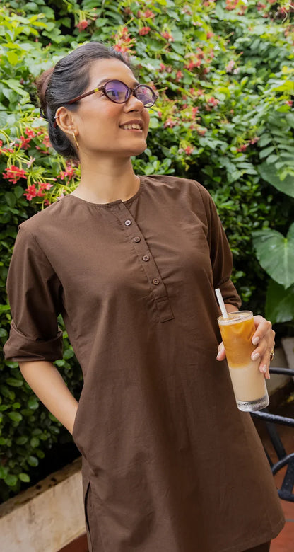 Chocolate Brown Pure Cotton Co-Ord Set