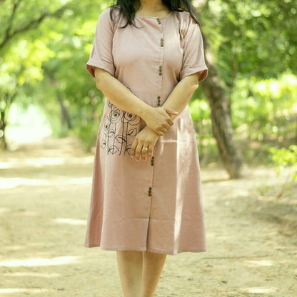 Women front button style  aline kurta set