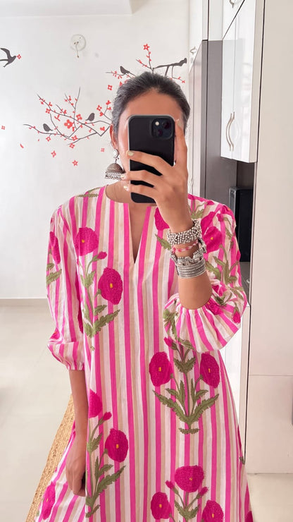 La Rose Hand Block Printed Cotton Co-ord Set