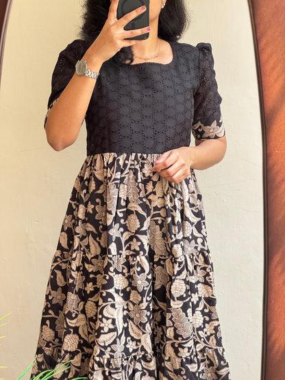KalaVastra - cotton hakoba with pure original kalamkari pattern dress