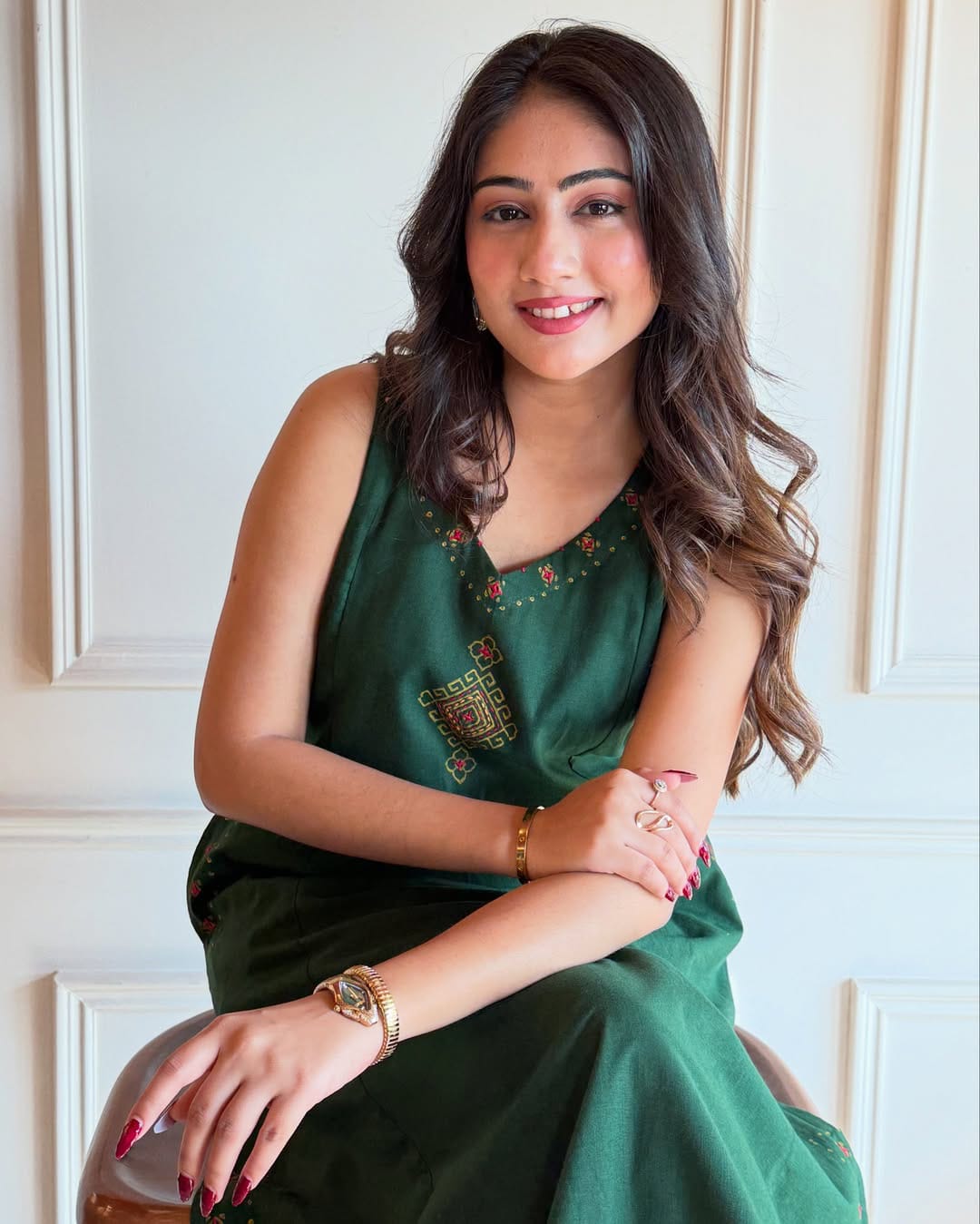 KOMAL EMBROIDERY WORK A LINE KURTI PANT SET