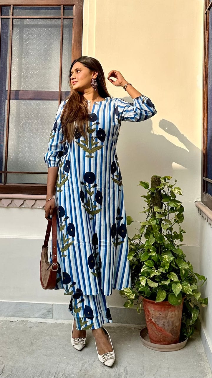 La Royale Hand Block Printed Cotton Co-ord Set