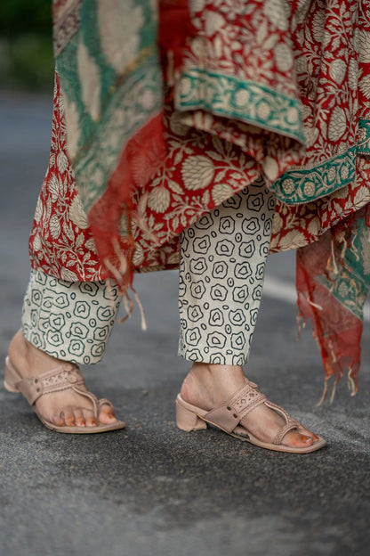 Nakshatra Bagru Hand Block Cotton Anarkali