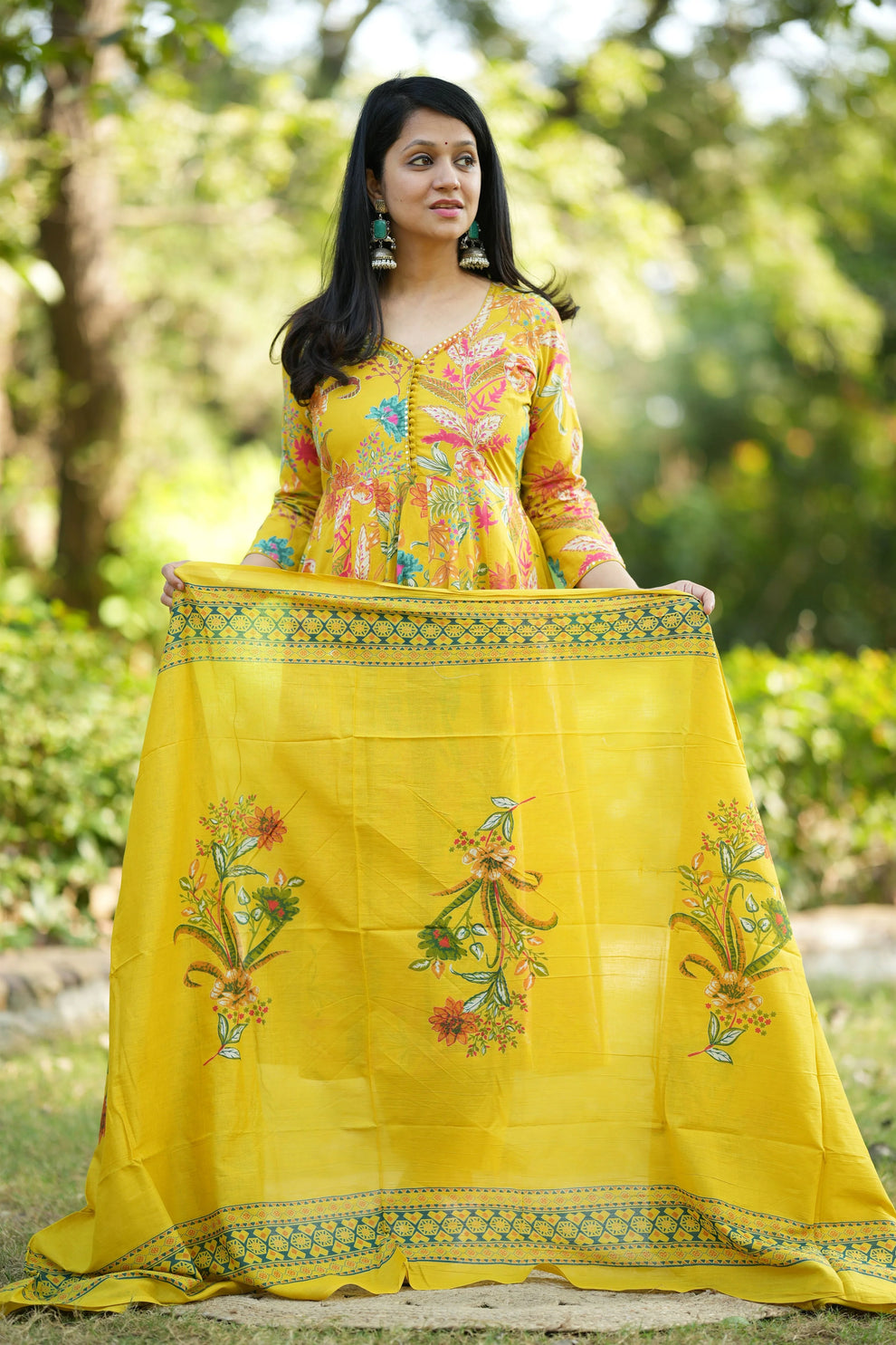 Sumedha Marigold Anarkali Suit Sets