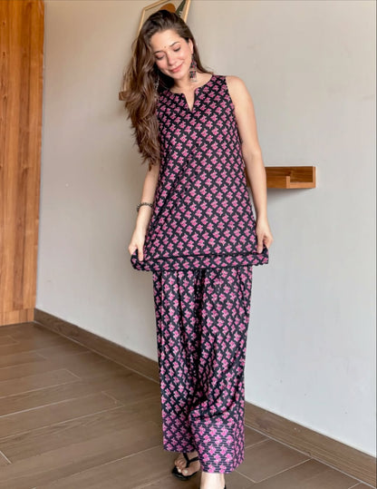 The Midnight Bloom Farshi Salwar Co-ord Set