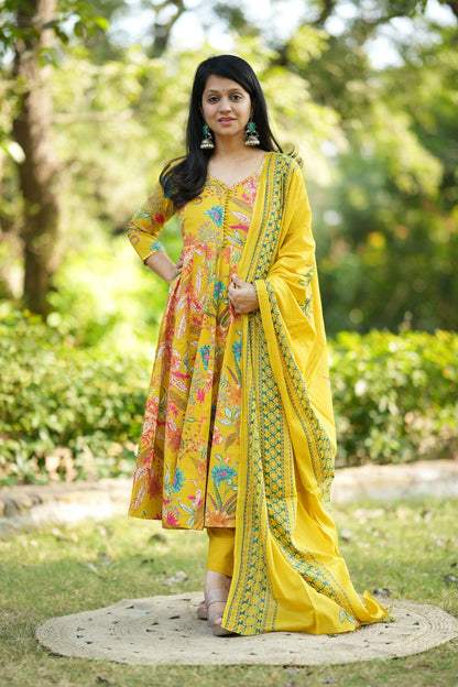 Sumedha Marigold Anarkali Suit Sets