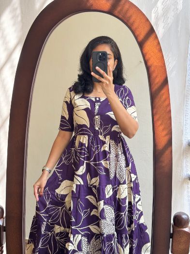 Grapy - women flower print middi dress