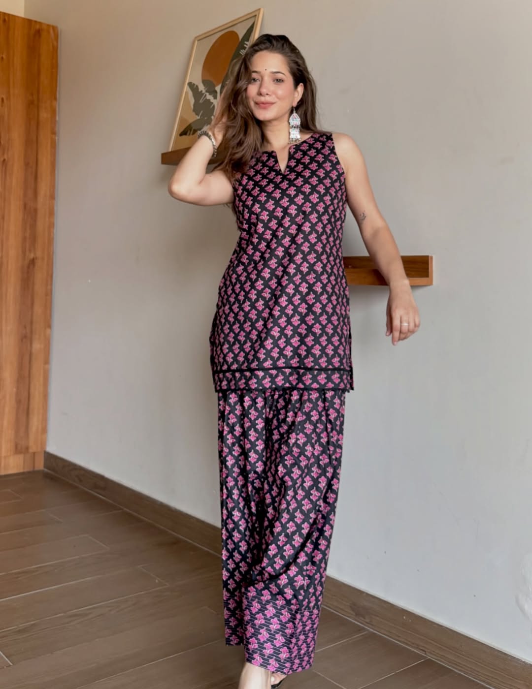 The Midnight Bloom Farshi Salwar Co-ord Set